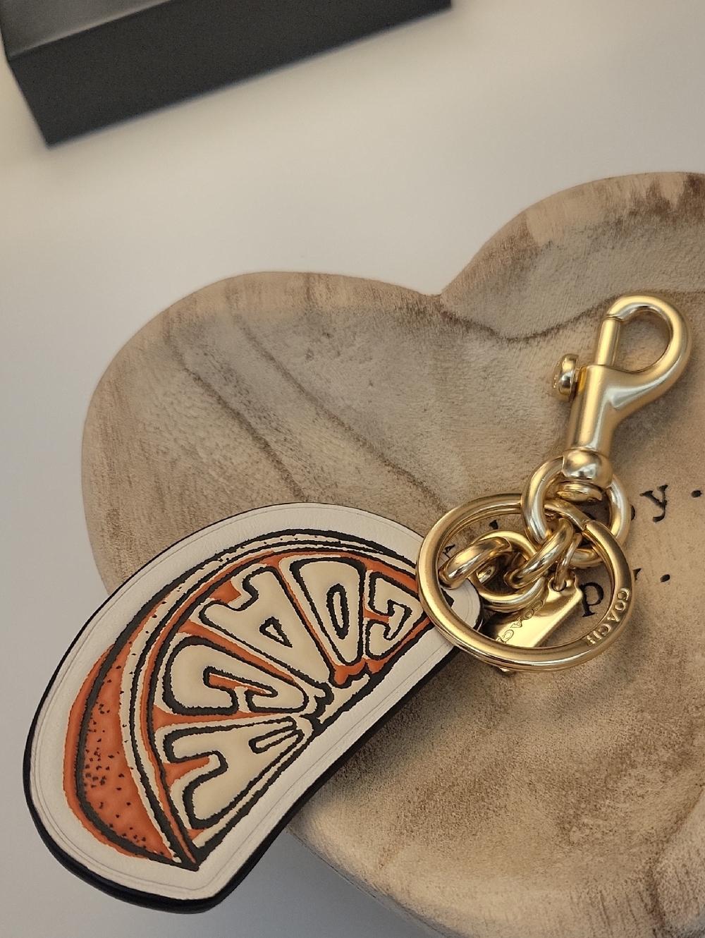 Coach White and Orange Citrus Slice Key Charm